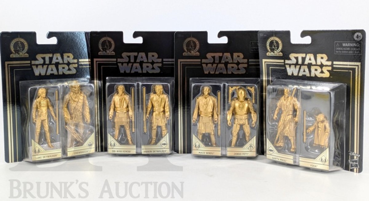 (4) Star Wars Skywalker Saga Gold 2-Figure Sets Hasbro Luke Chewbacca Obi-Wan Anakin