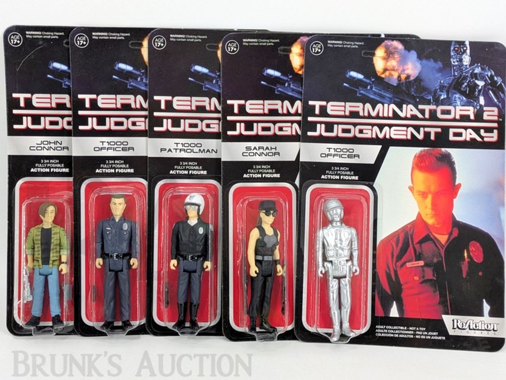 (5) Terminator 2 Judgment Day ReAction 3.75" Carded Action Figures by Funko Super7