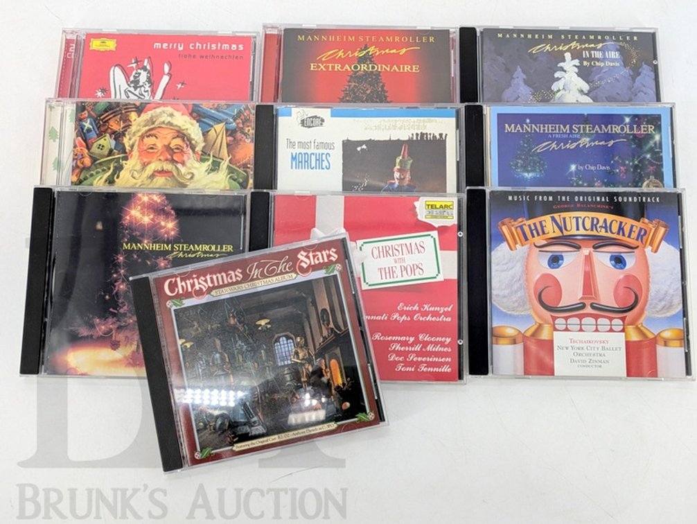 (11) Christmas Themed Music CDs Mannheim Steamroller Burl Ives Nutcracker Star Wars