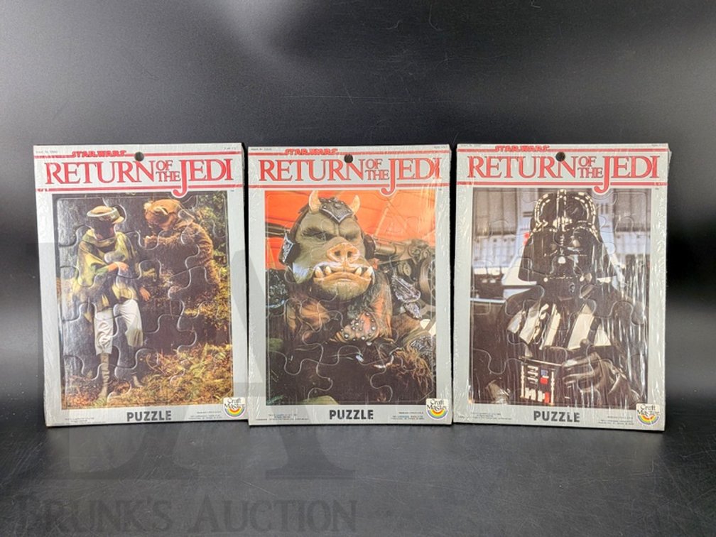 (3) 1983 Star Wars Return of the Jedi Craft Master Puzzles Sealed Assortment