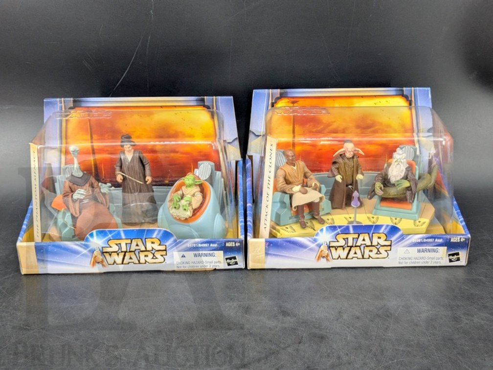 (2) 2003 Hasbro Star Wars Jedi High Council Sets, Attack of the Clones & Phantom Menace