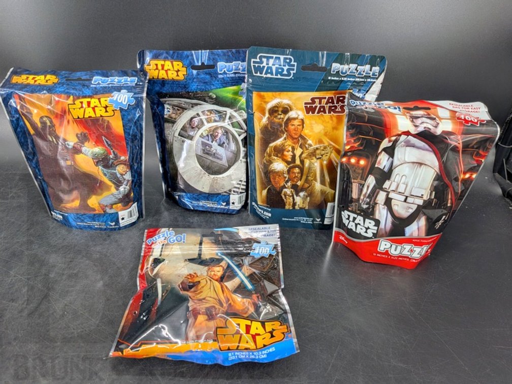 (5) Star Wars 100-Piece Puzzles Cardinal Industries Assorted Designs Resealable Bags