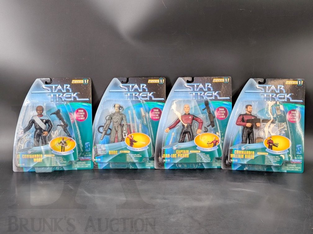 (4) 1997 Playmates Star Trek Warp Factor Series 1 Action Figures MOC