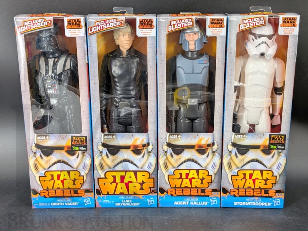 (4) 2014 Star Wars Rebels 12" Figures: Darth Vader, Luke, Agent Kallus, Stormtrooper