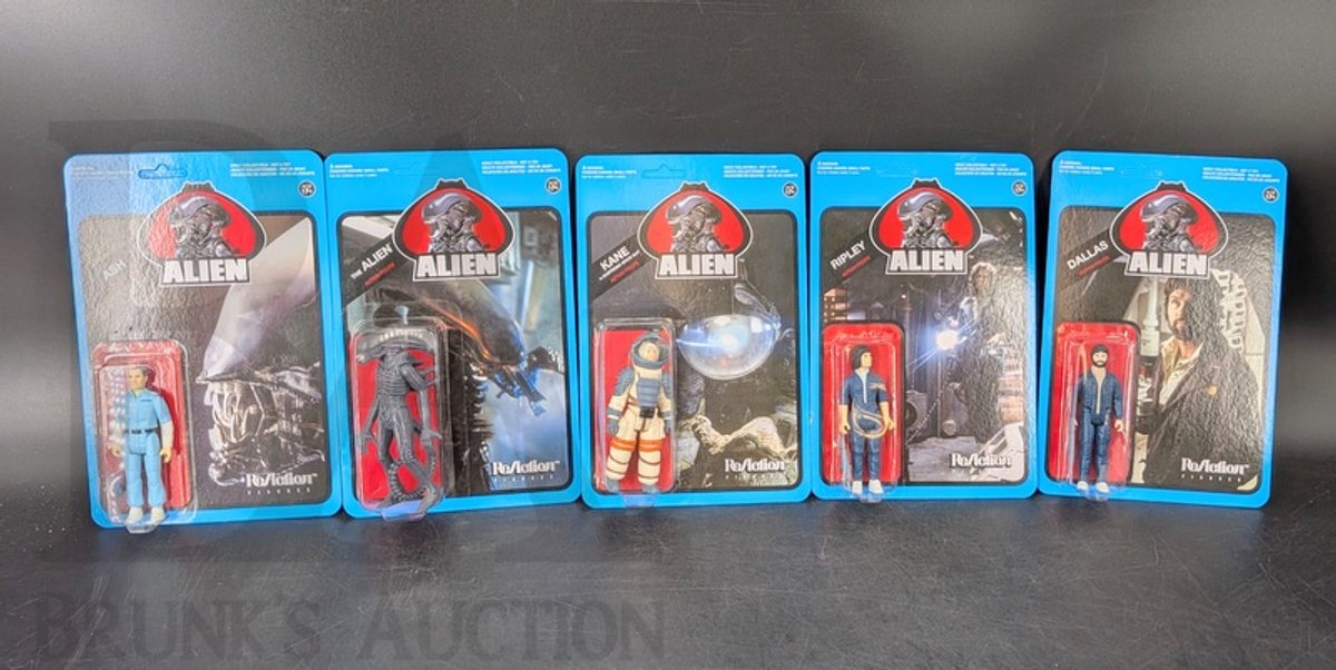 (5) 2013 Funko ALIEN ReAction Figures Ash Kane Ripley Dallas and The Alien MOC