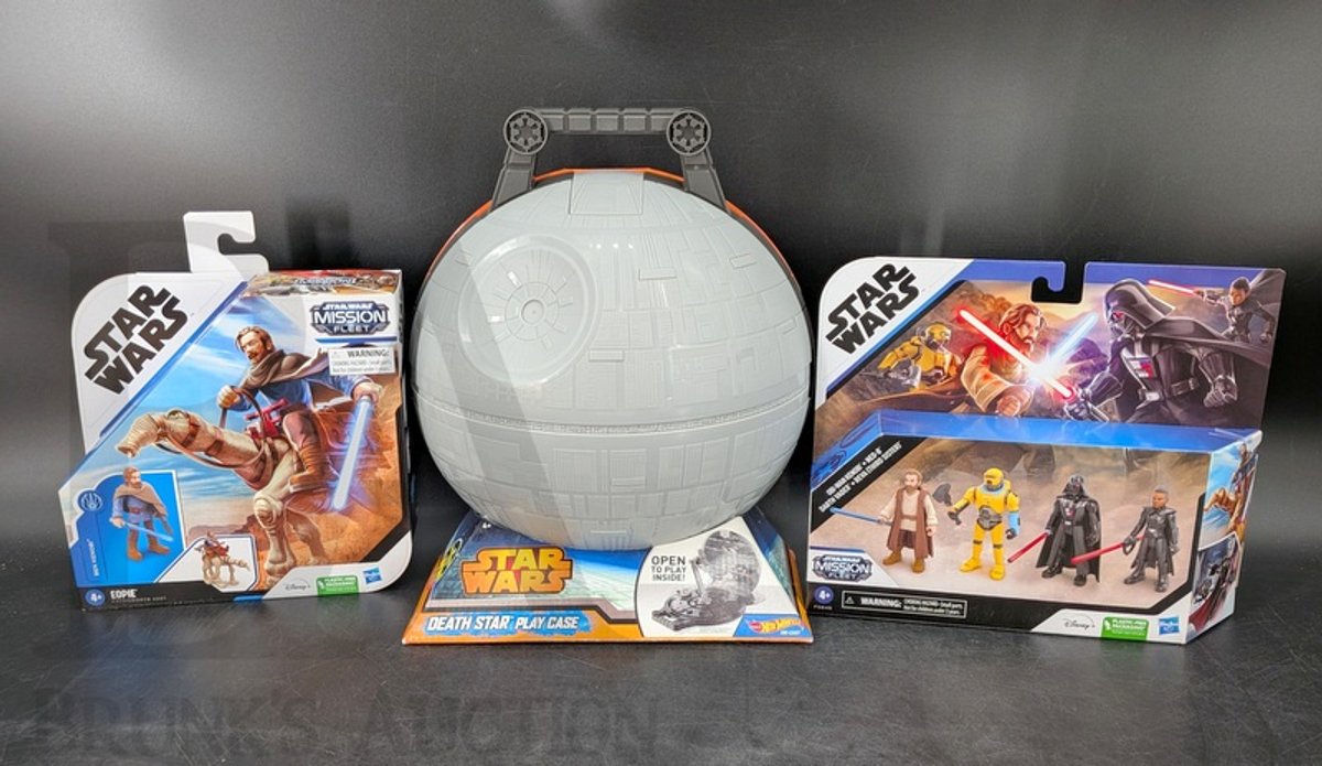 (3) Star Wars Mission Fleet Sets & Hot Wheels Death Star Play Case Assortment