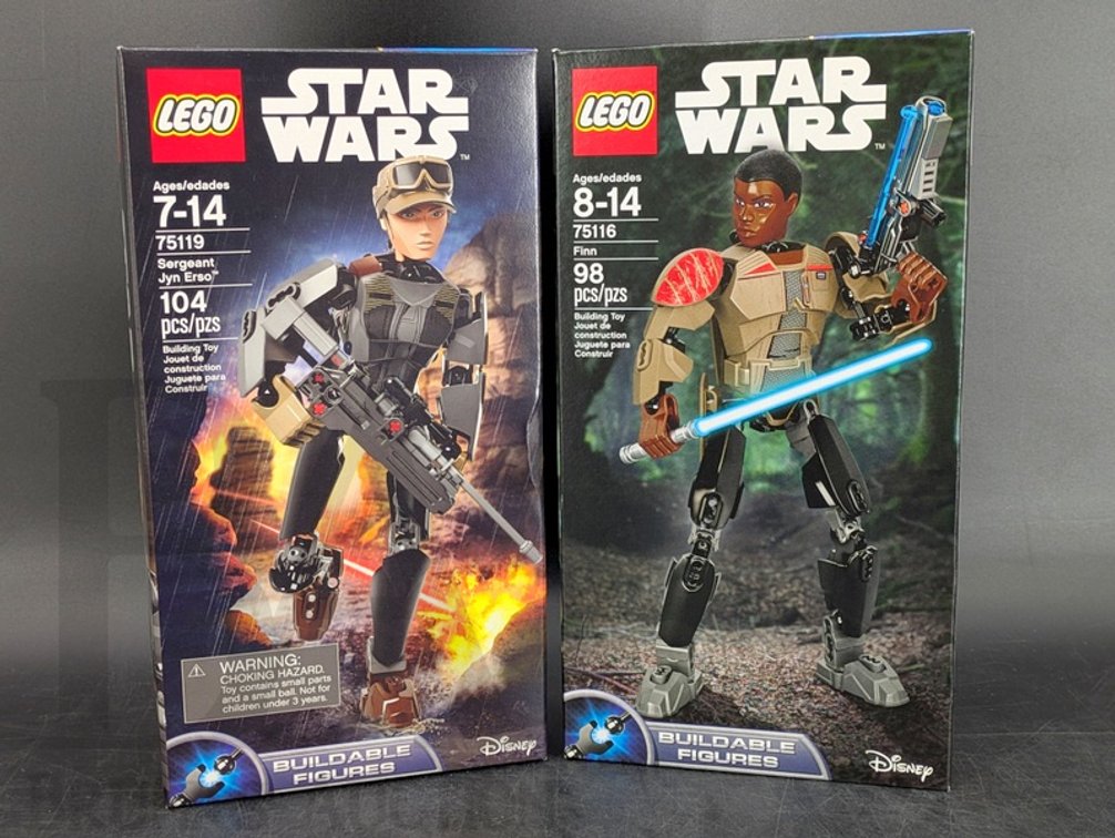 (2) 2016 LEGO Star Wars Buildable Figures Sets 75116 Finn and 75119 Sergeant Jyn Erso