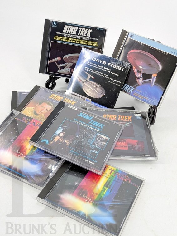 (10) Star Trek Soundtrack and Effects CDs With StarTrek.net EarthLink Disc, As Found