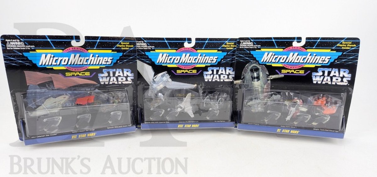 (3) Star Wars Micro Machines Sets: Collection VI, VII, VIII 1994 Galoob Unopened Packs