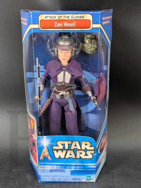 2002 Star Wars Attack of the Clones Zam Wesell 12-Inch Figure by Hasbro, Boxed