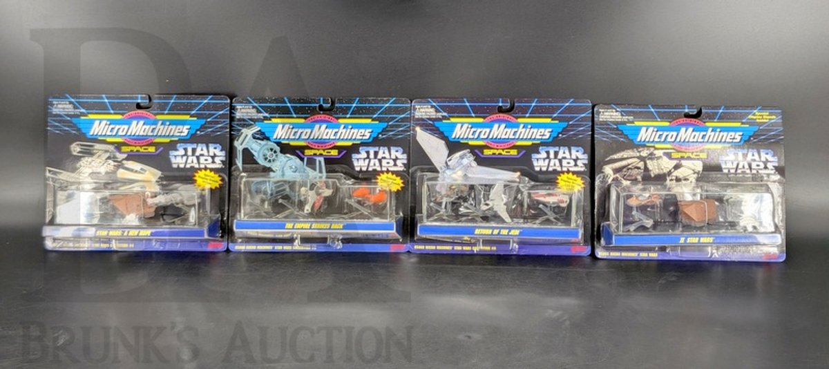 (4) 1994-1995 Micro Machines Star Wars Collection Packs, Galoob, Carded, 65860