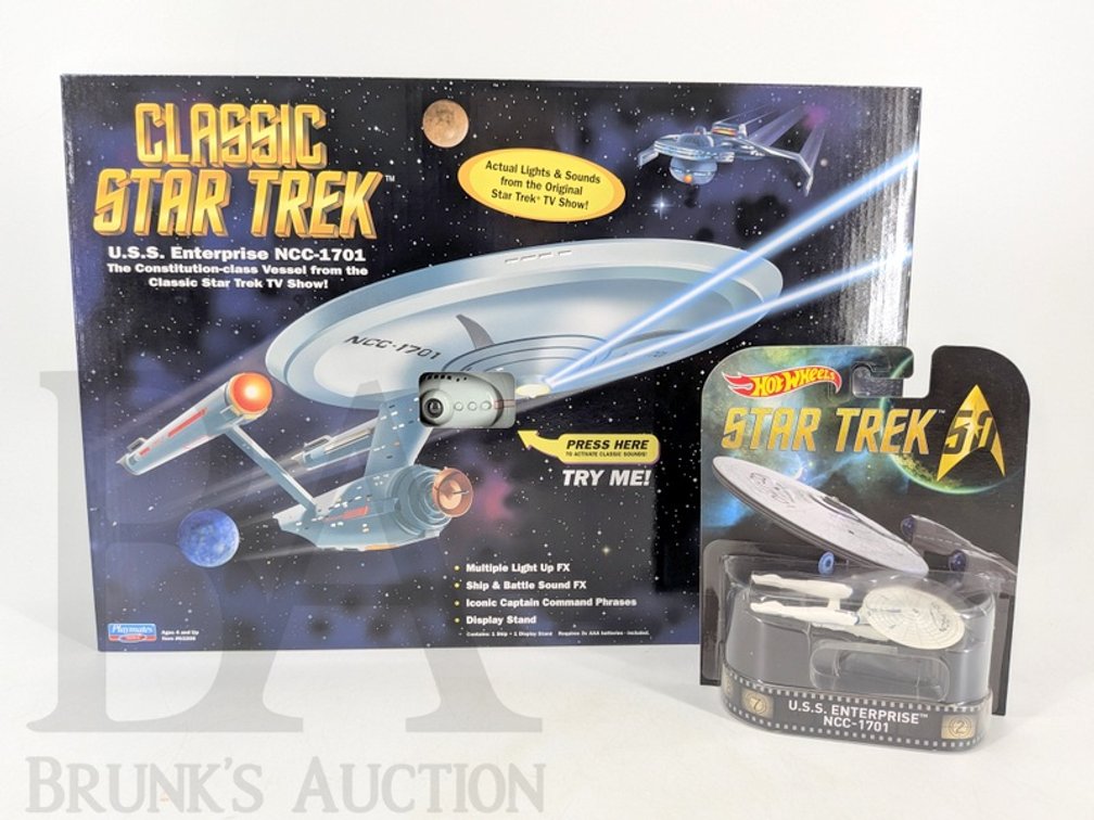 (2) Star Trek U.S.S. Enterprise NCC-1701 Playmates Toys 2022 & Hot Wheels 2016 Collectibles