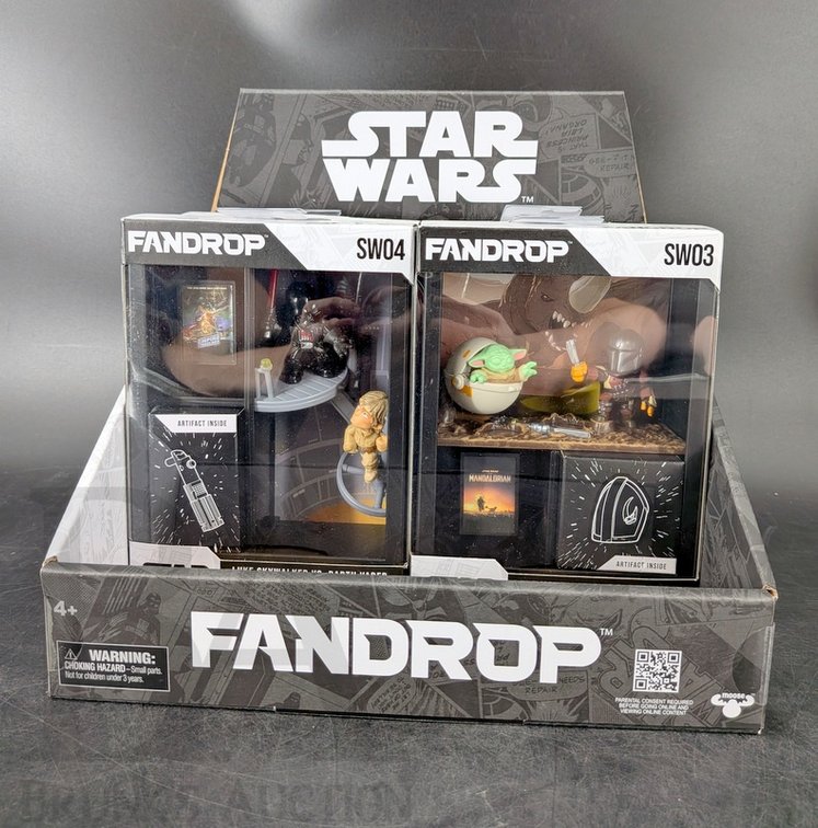 (4) FANDROP Star Wars Diorama Sets SW01-SW04 With Artifacts in Box