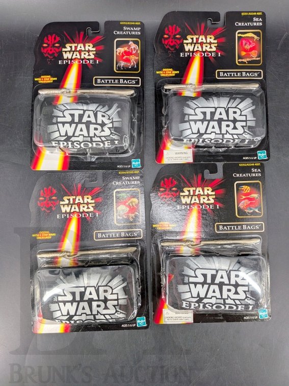 (4) 1998 Hasbro Star Wars Episode I Battle Bags Sea & Swamp Creatures Sealed Packs