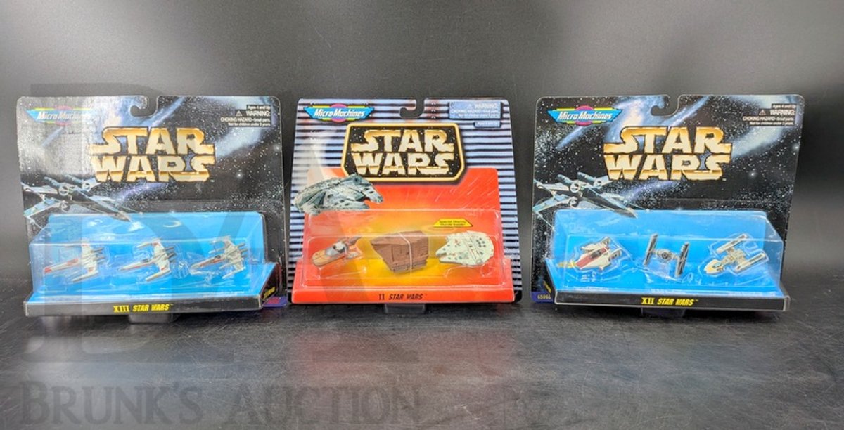 (3) 1997 Micro Machines Star Wars Vehicle Sets, Sealed, Galoob, Series II, XII, XIII