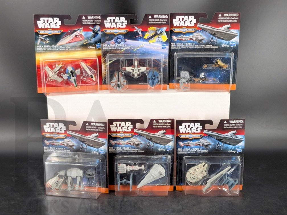 (6) 2015 Star Wars Micro Machines Sets Hasbro Disney Carded Vehicles Assortment