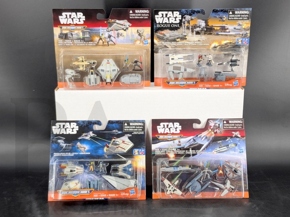 (4) 2016 Star Wars Micro Machines Hasbro Action Figure Vehicle Sets NIB Assortment
