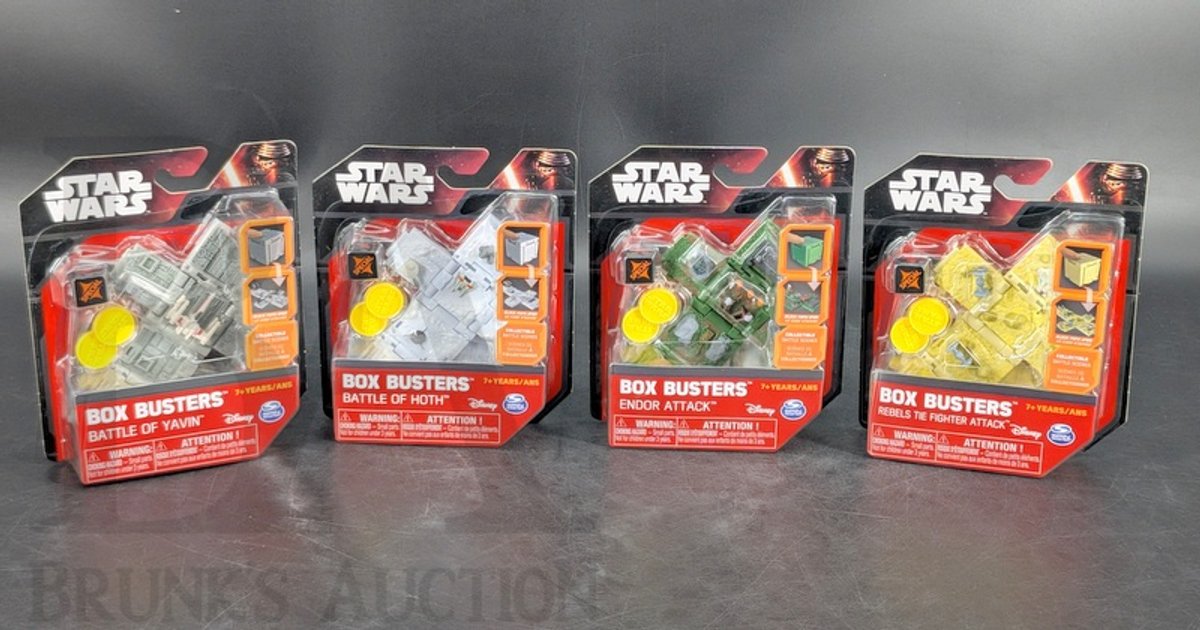 (4) Star Wars Box Busters Battle of Yavin Hoth Endor Attack TIE Fighter Spin Master