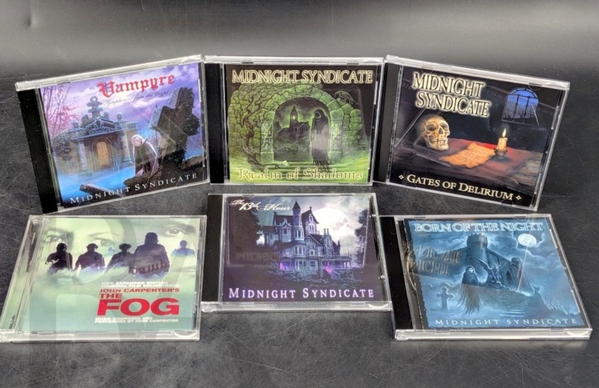 (6) Horror Soundtrack CDs, Midnight Syndicate and John Carpenter's The Fog