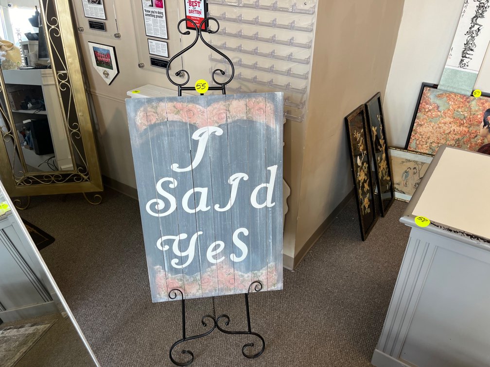Easel and Sign