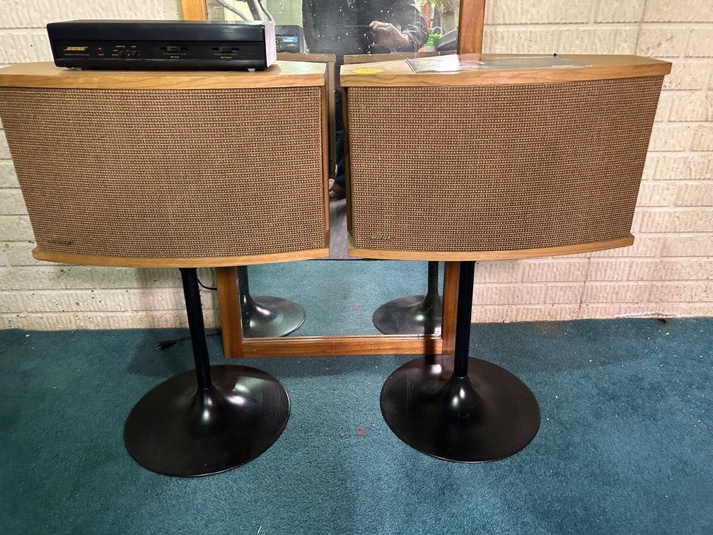 Bose speakers on stands