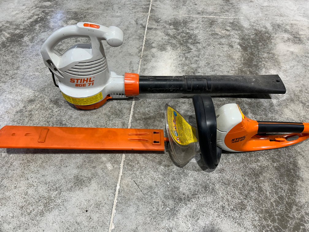 Stihl electric blower and hedger