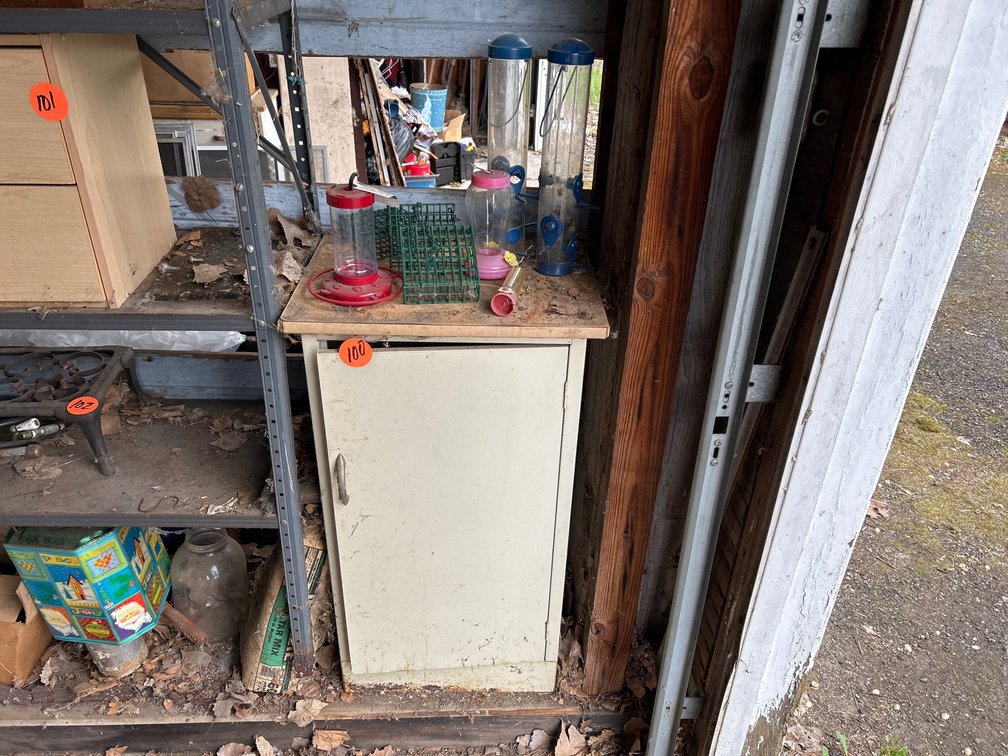 Metal Cabinet and Contents