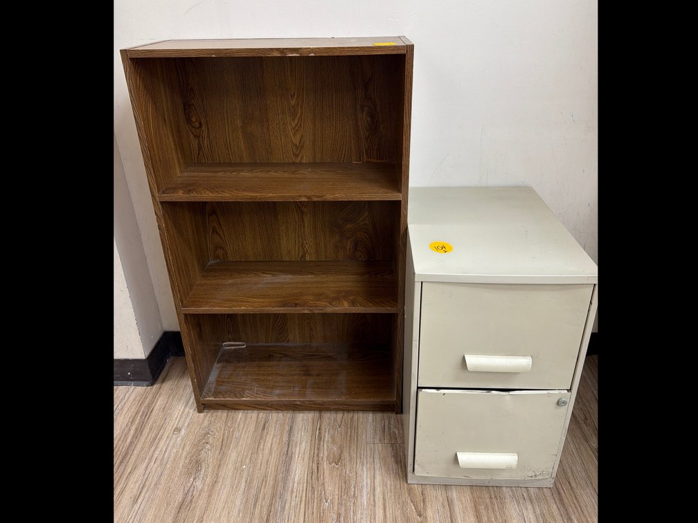Lot of 2 Shelf and Filing Cabinet
