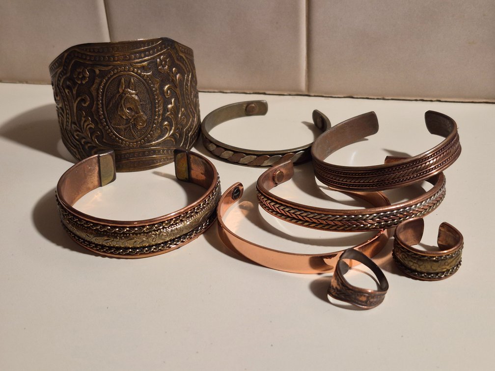 Mixed Metal and Copper Cuff Bracelets