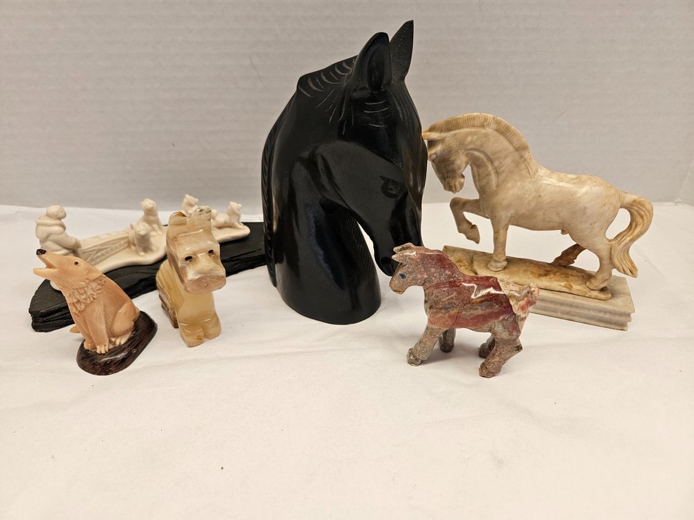 Assorted Stone Carved Animal Figurines