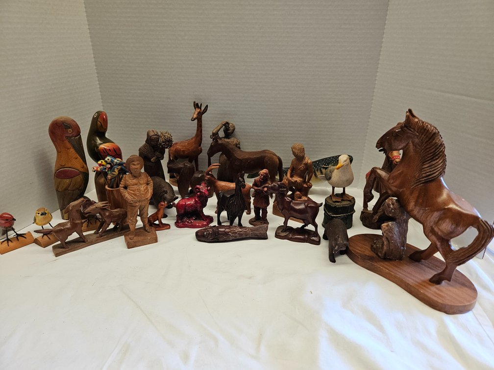 Assorted Wooden Folk Art Figures