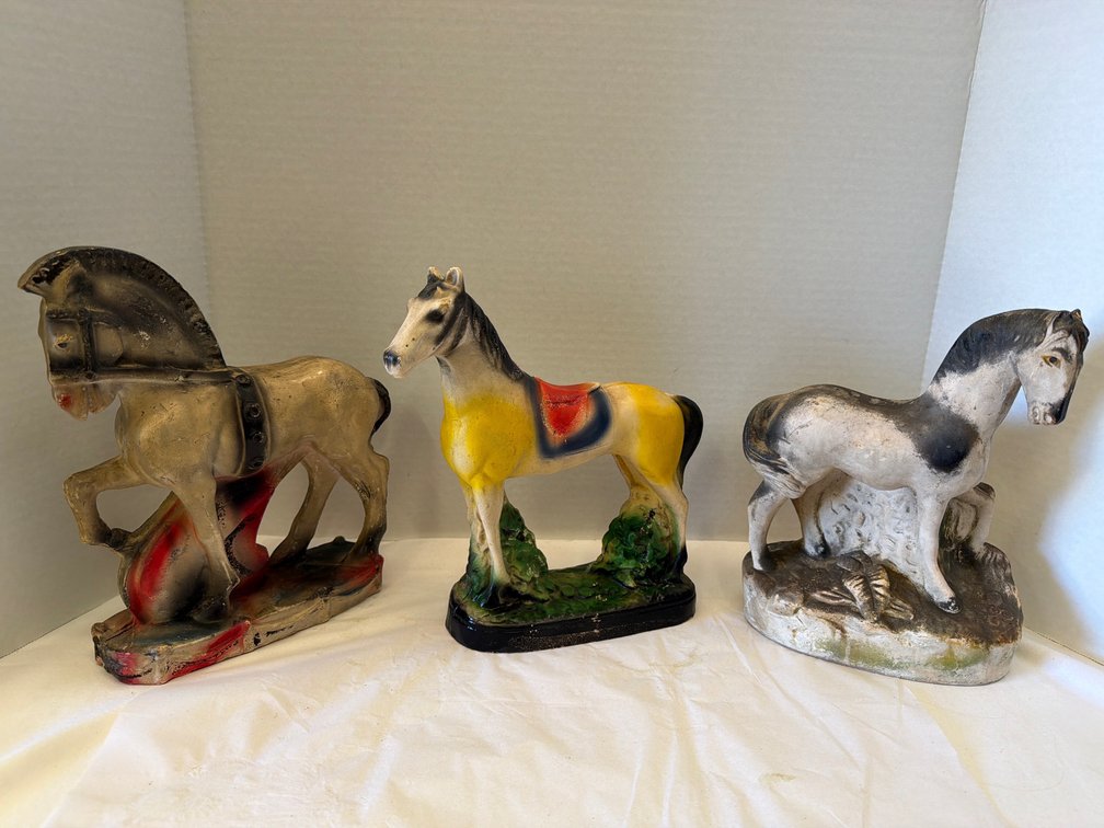 Vintage Chalkware Horse Figurines