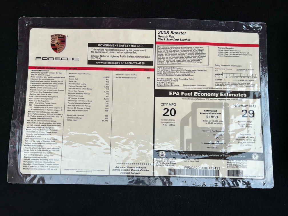 Image for 2008 Porche Boxster