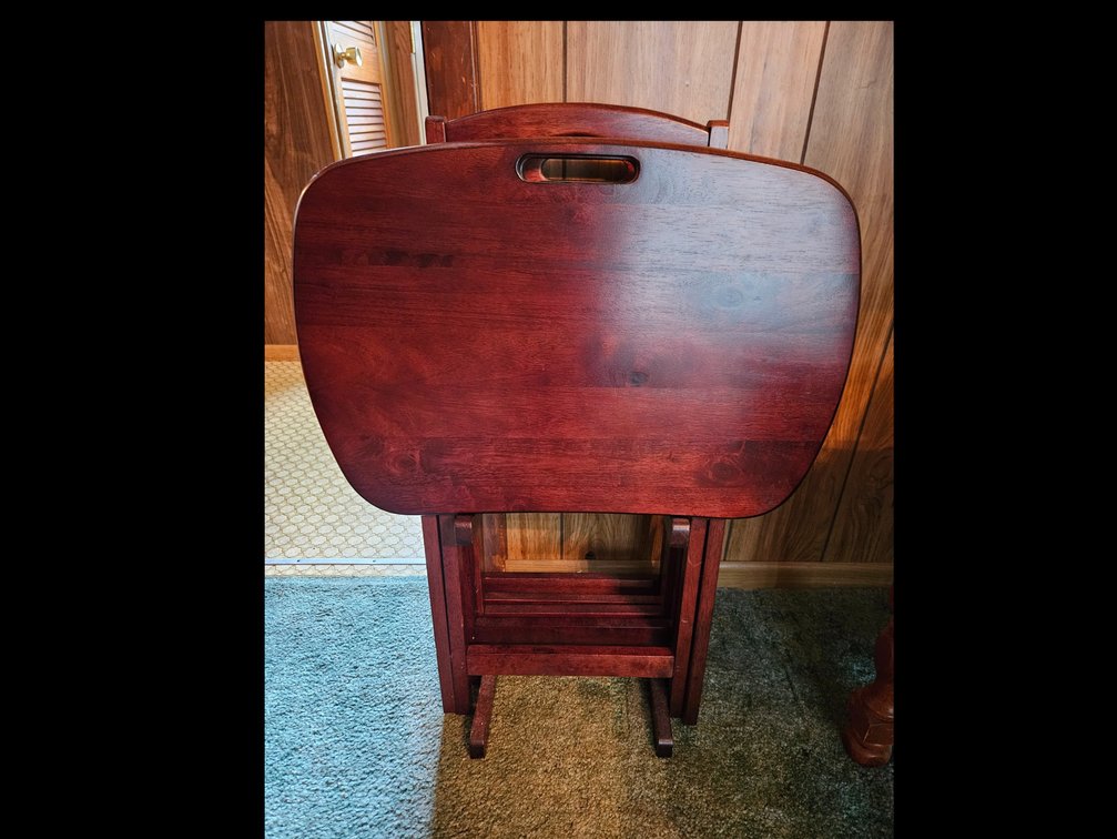 Wooden Folding TV Tray Set