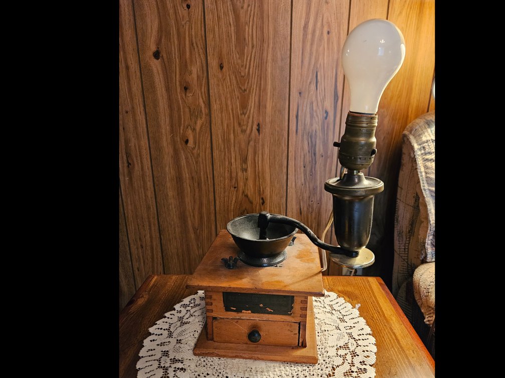 The Chas. Parker Co. Repurposed Coffee Grinder Lamp