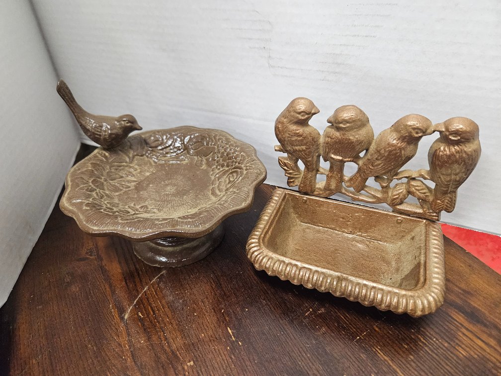 Decorative Cast Iron  Bird Dishes