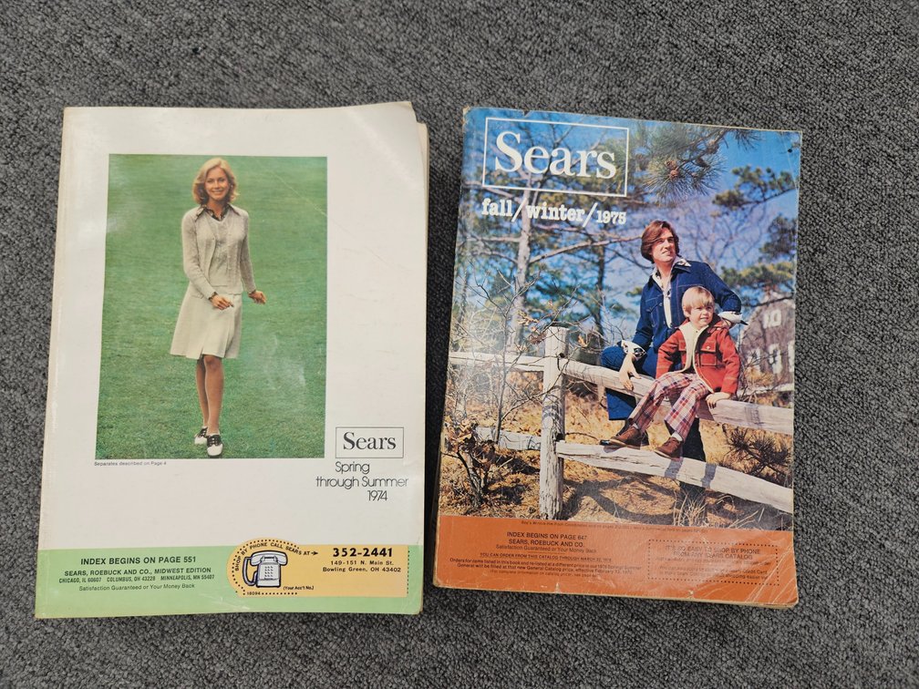 Vintage Sears Roebuck Catalogs 1974 and 1975