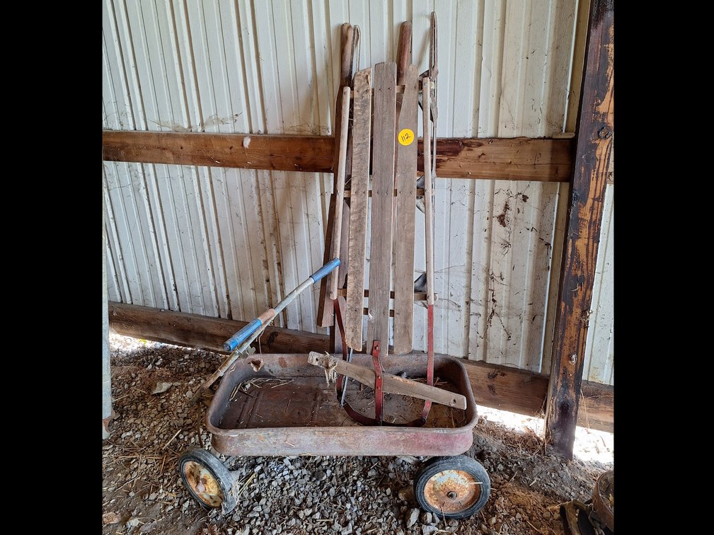 Vintage Pull Wagon, Snow Sled & Plow Handles