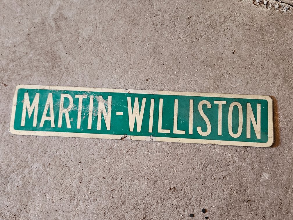 Vintage Martin-Williston Street Sign