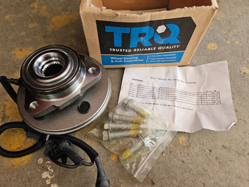 TRQ Front Wheel Bearing & Hub Assembly 1ASHF00066