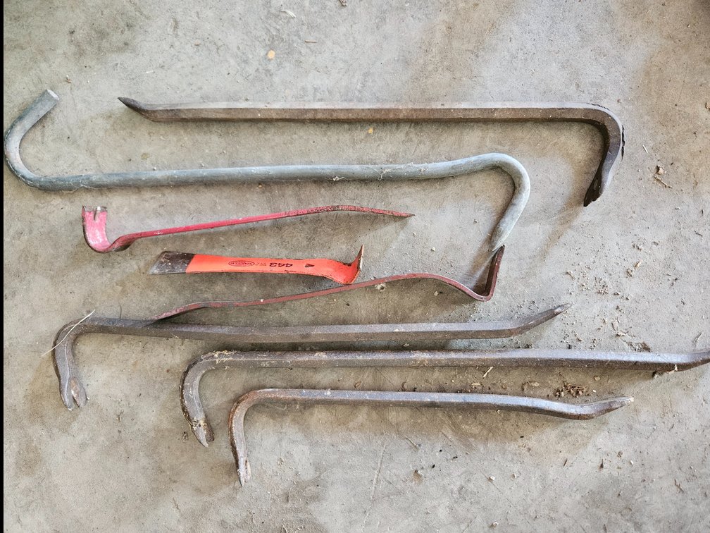Assorted Pry Bars and Wrecking Bars