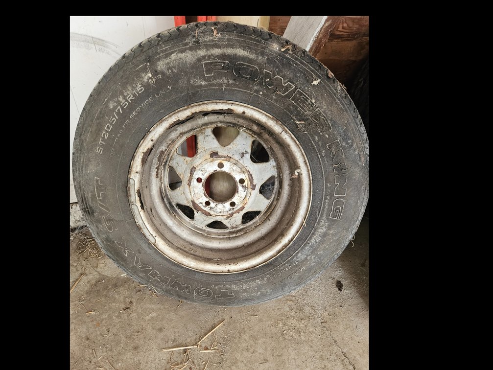 Power King Towmax ST205/75R15 Trailer Tire on Wheel