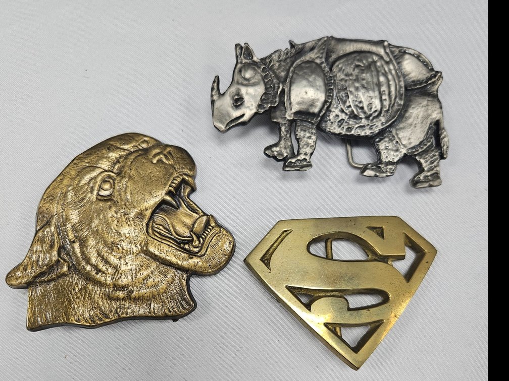 Vintage Superman and other Collectible Belt Buckles