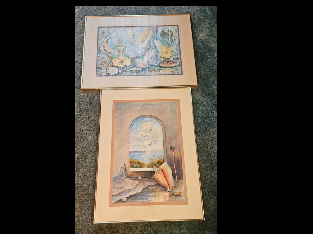Katherine Bobel Framed Coastal Watercolors