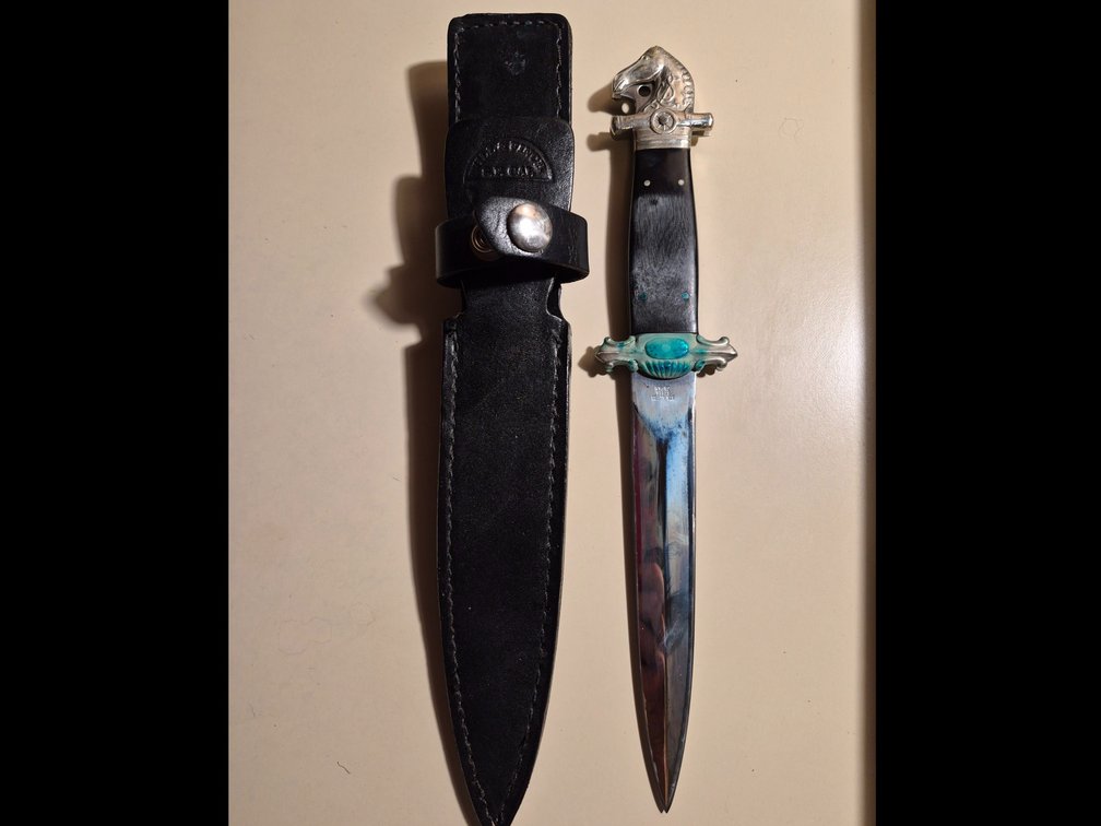 Will & Finck S.F. CAL Stainless Steel Japan Horse Head Pommel Fixed Blade Sheath Knife