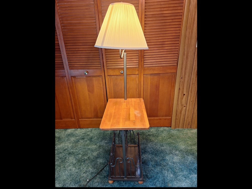 Floor Lamp with Attached End Table