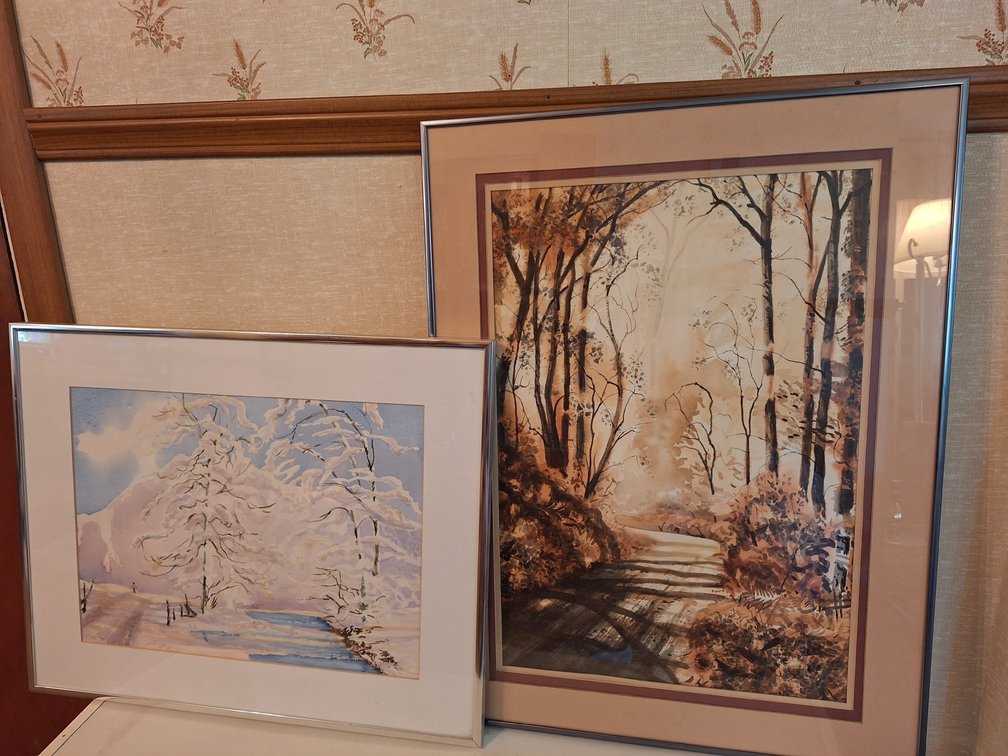 Framed Landscape Watercolor Paintings