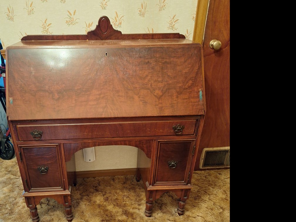 Wooden Drop-Front Secretary Desk