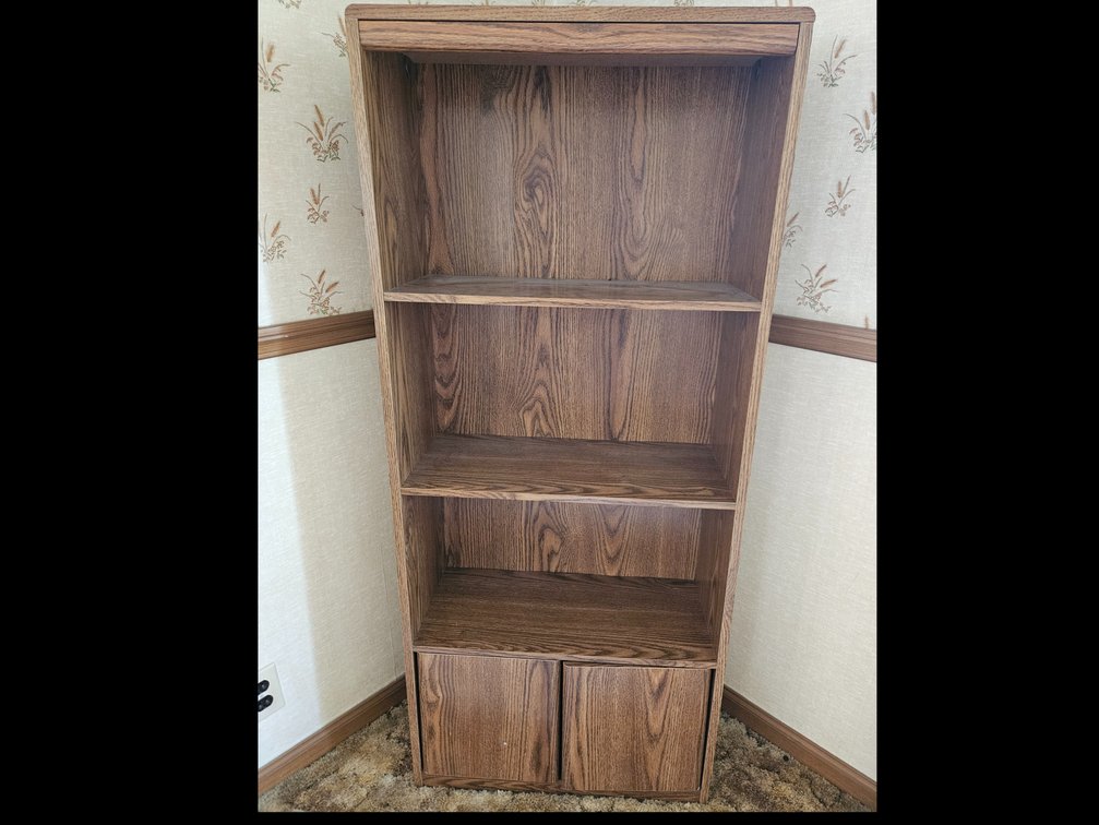 Wood Laminate Bookcase with Lower Cabinet Doors