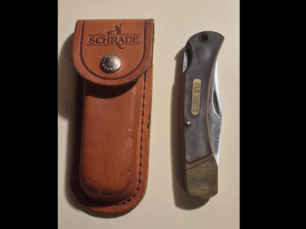 Schrade Old Timer 6-OT Folding Pocket Knife with Sheath